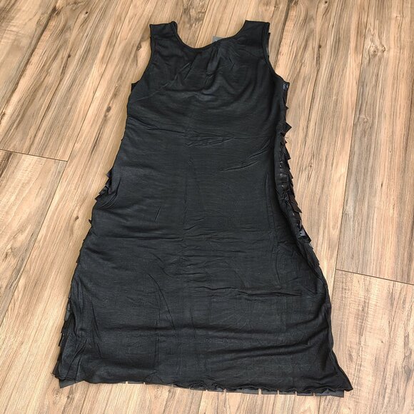 Rachael G Sleeveless Textured Satin Front Cocktail Dress, Black Unisex - Picture 8 of 12